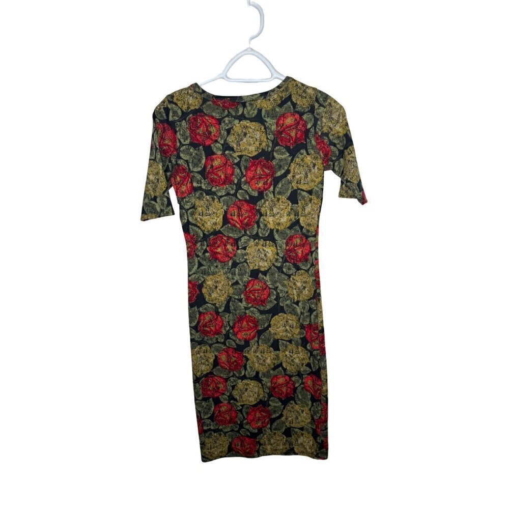 NWT LuLaRoe Floral Julia Dress Green XXS - Picture 4 of 4